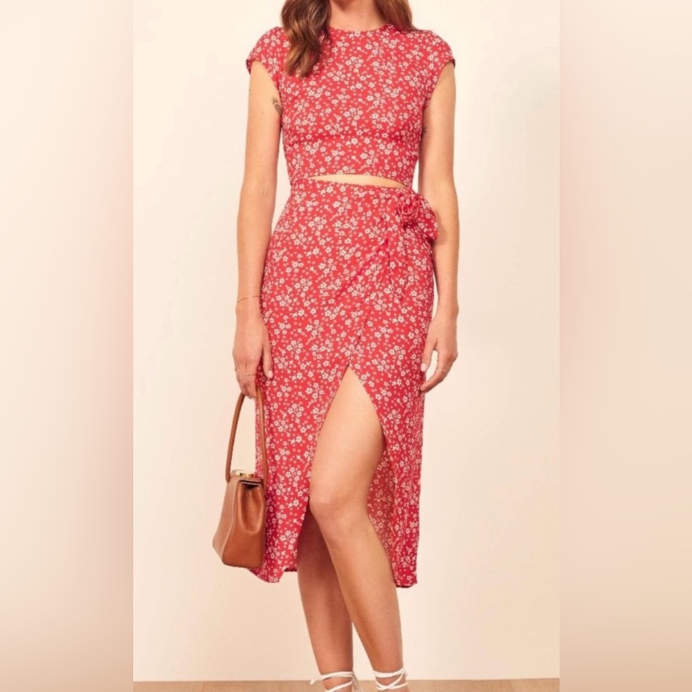 Reformation Alana tie wrap Dress, 6